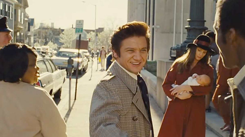 Christian Bale's voluminous retro-styled comb-over with side part as Irving Rosenfeld in the movie American Hustle